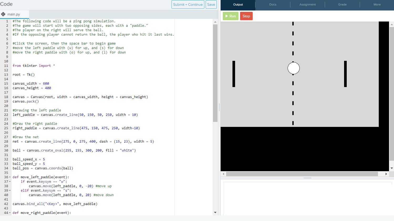 Solved #The following code will be a ping pong simulation. | Chegg.com