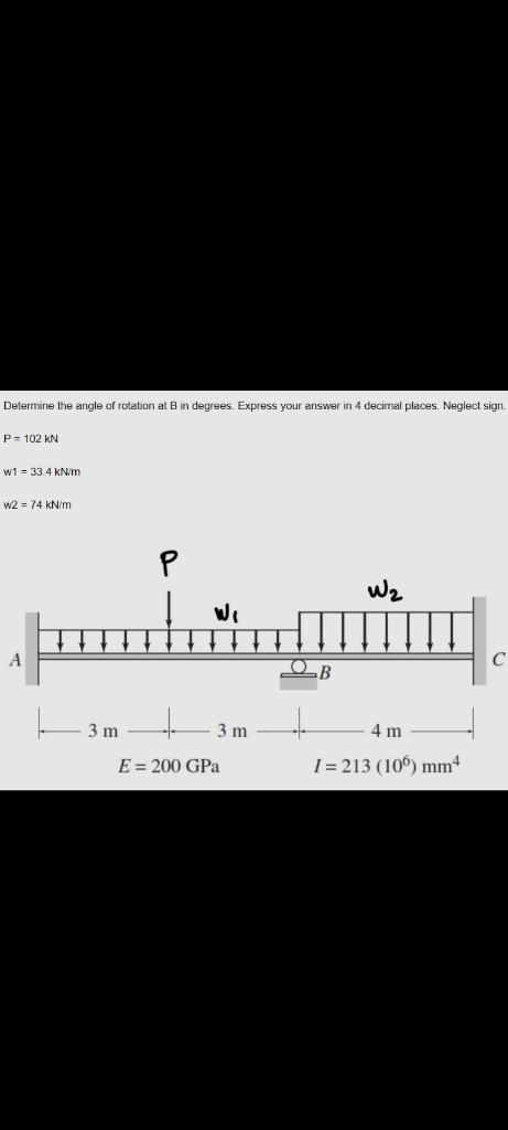 Solved Determine The Angle Of Rotation At B In Degrees. | Chegg.com