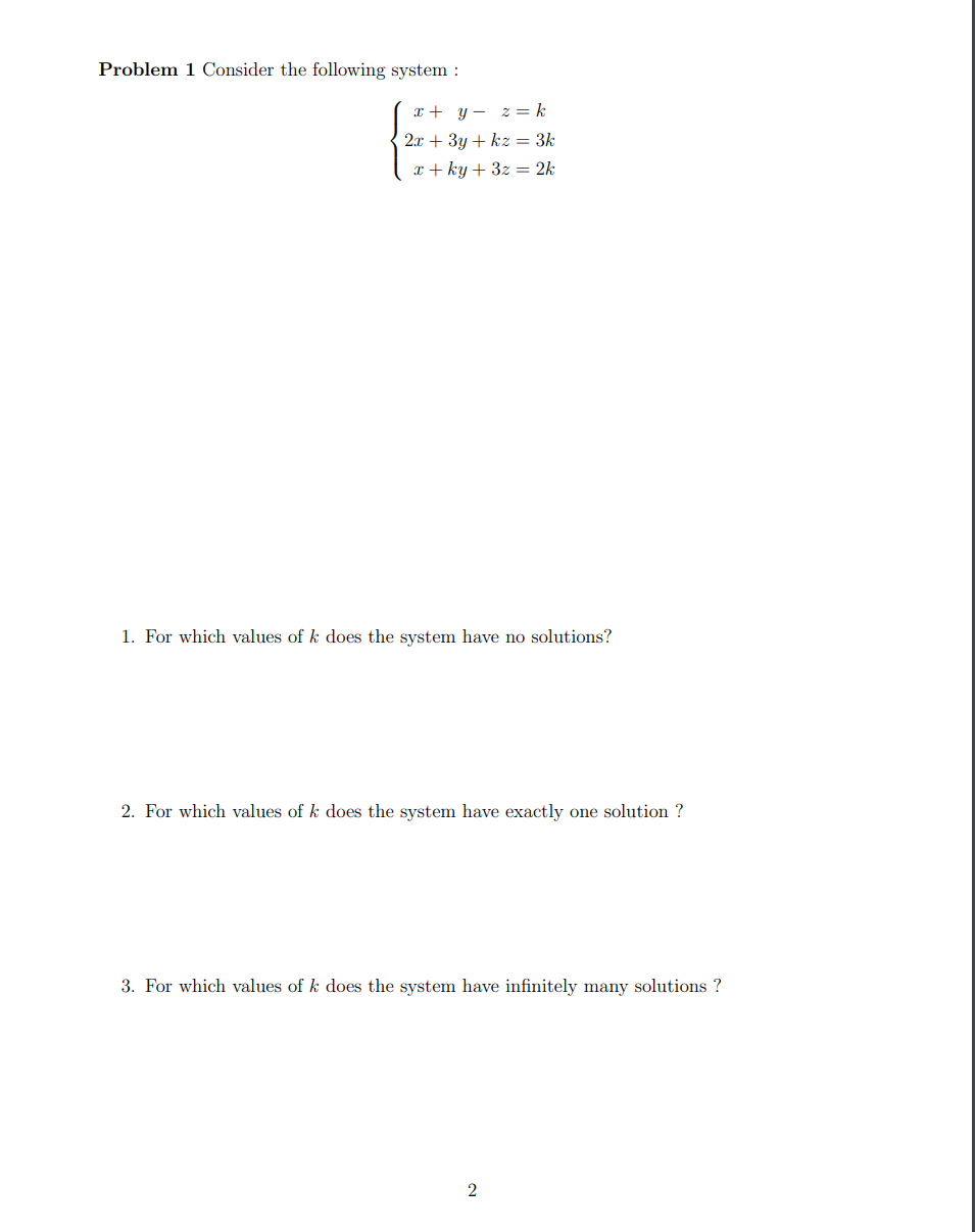 Solved Problem 1 Consider the following system : | Chegg.com