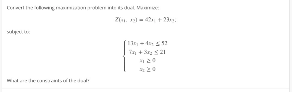 Solved Convert The Following Maximization Problem Into Its | Chegg.com