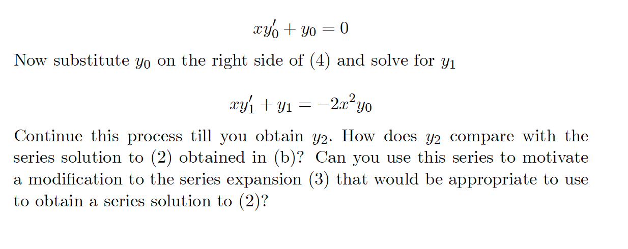 Solved Problem 2 Power Series Solution Warm Up Consider Chegg Solved Problem 2 Power Series Solution Warm Up Consider Chegg