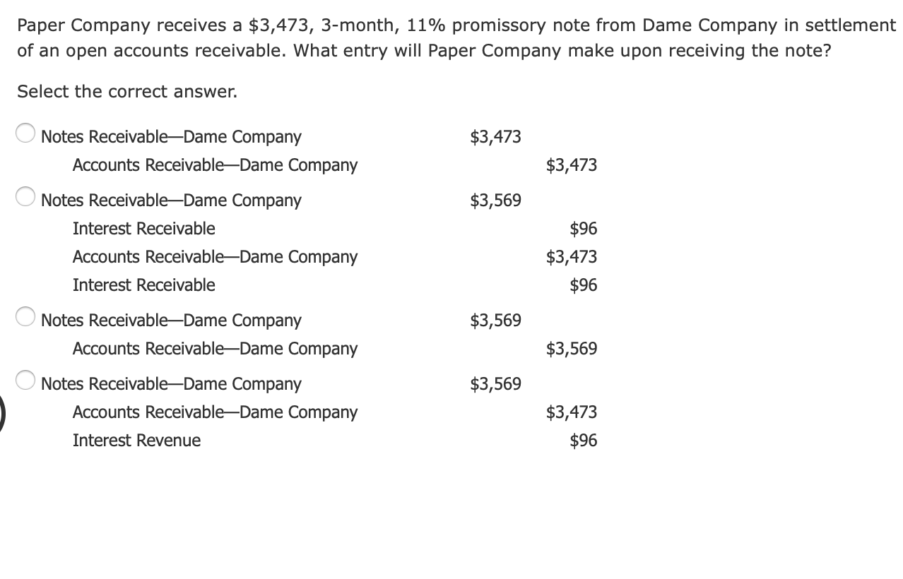 Solved Paper Company receives a 3,473, 3month, 11