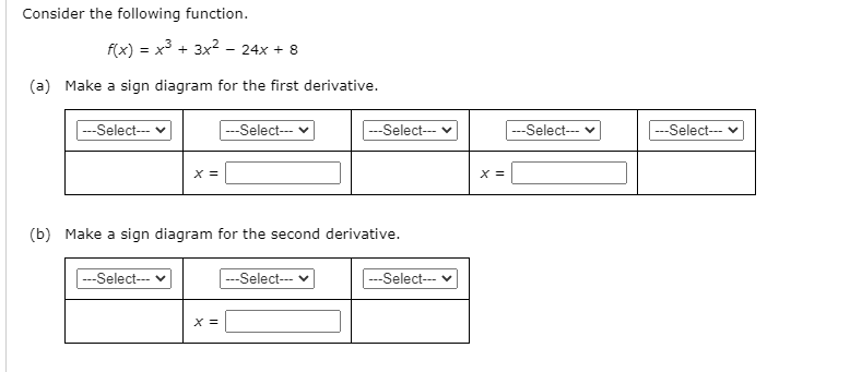 Solved Consider the following function. f(x) = x3 + 3x2 – | Chegg.com