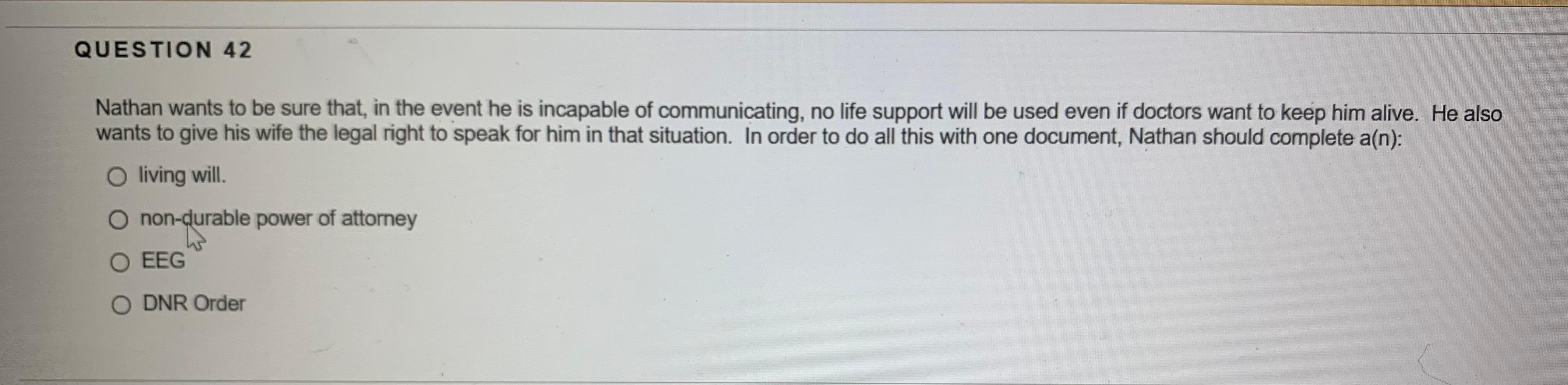 Solved QUESTION 42 Nathan wants to be sure that, in the | Chegg.com