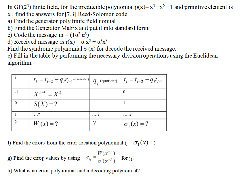 Solved In GF(23) finite field, for the irreducible