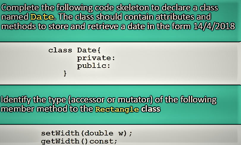 Solved Complete the following code skeleton to declare a | Chegg.com