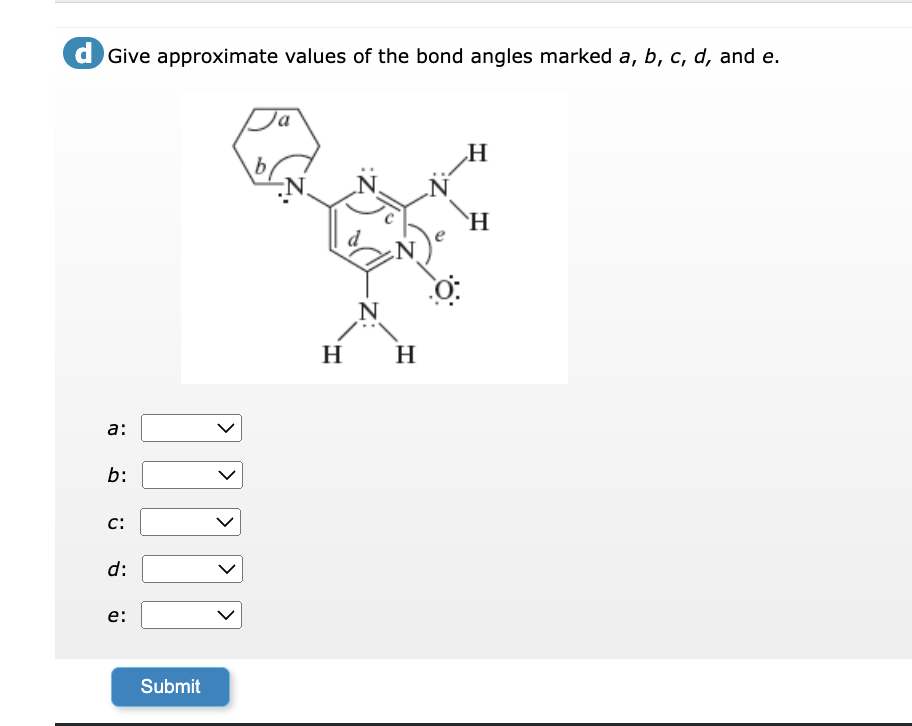 Solved Give Approximate Values Of The Bond Angles Marked | Chegg.com