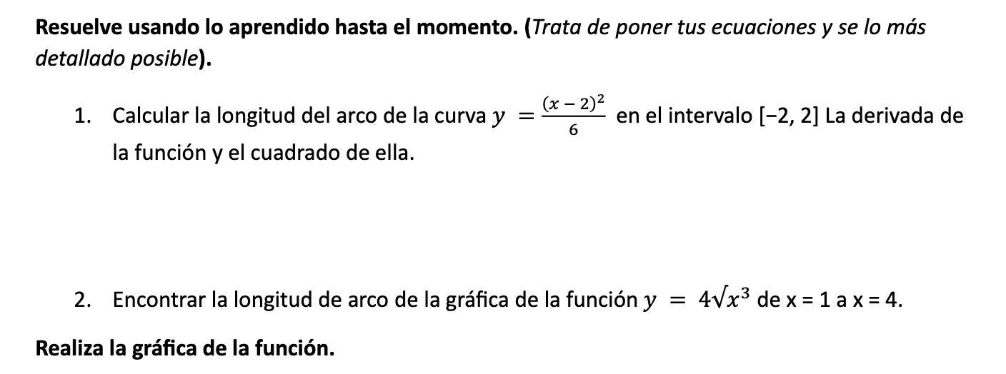 Resuelve usando lo aprendido hasta el momento. (Trata de poner tus ecuaciones y se lo más detallado posible). 1. Calcular la