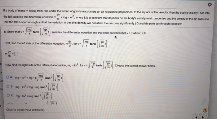 solved-if-a-body-of-mass-m-falling-from-rest-under-the-chegg