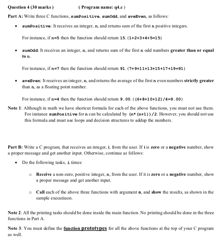 Solved Question 4 (30 marks) (Program name: 94.c) Part A: | Chegg.com