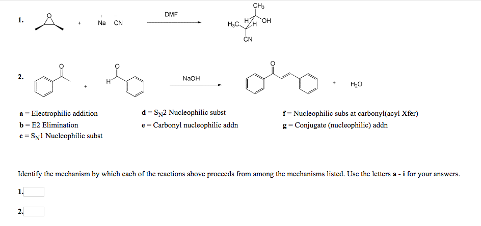 Solved CH3 DMF +Na CN CN 2. NaOH H2O a = Electrophilic | Chegg.com