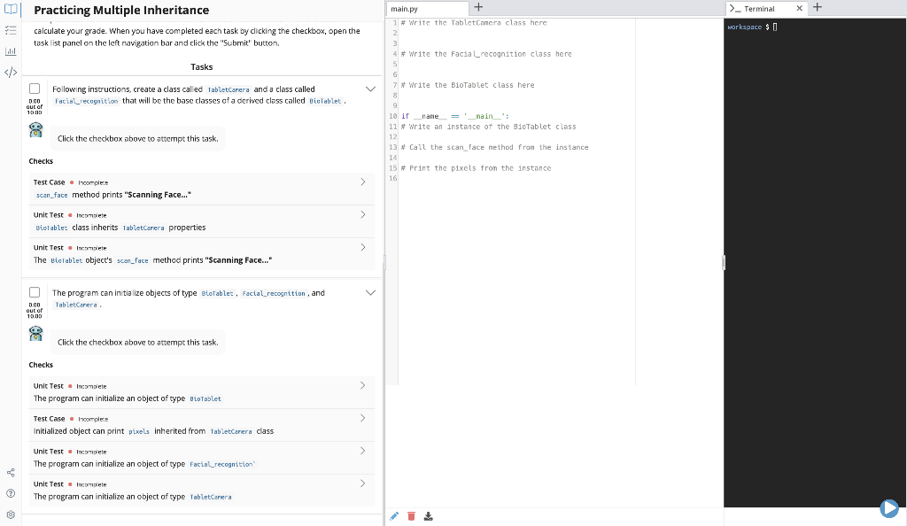 Solved Practicing Multiple Inheritance PYTHON PLEASE KEEP | Chegg.com