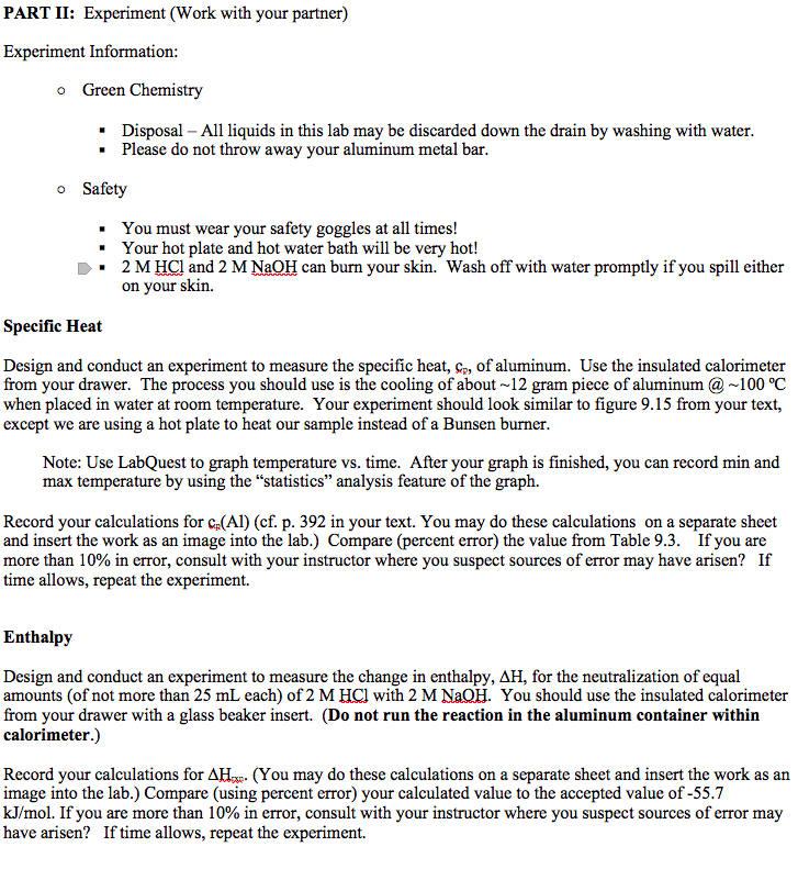 Solved PART II: Experiment (Work with your partner) | Chegg.com