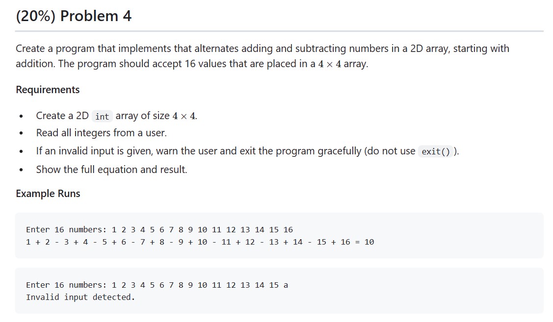 Solved Create a program that implements that alternates | Chegg.com