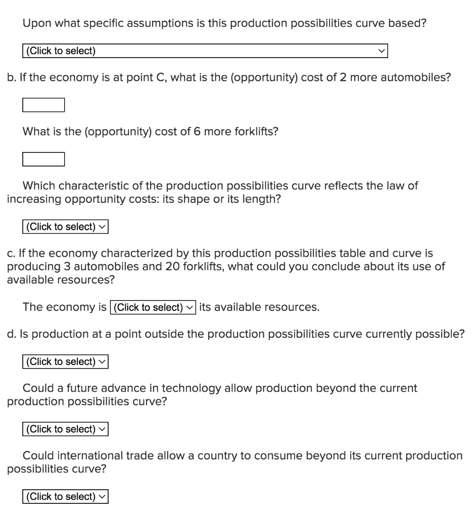 Solved Refer To The Following Production Possibilities Table