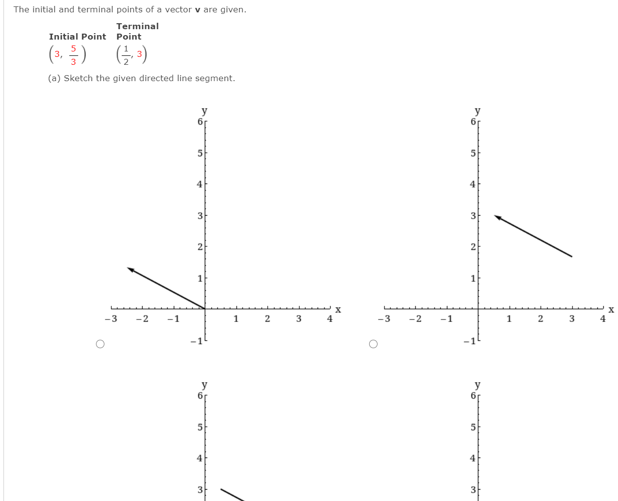 Solved The initial and terminal points of a vector v are | Chegg.com