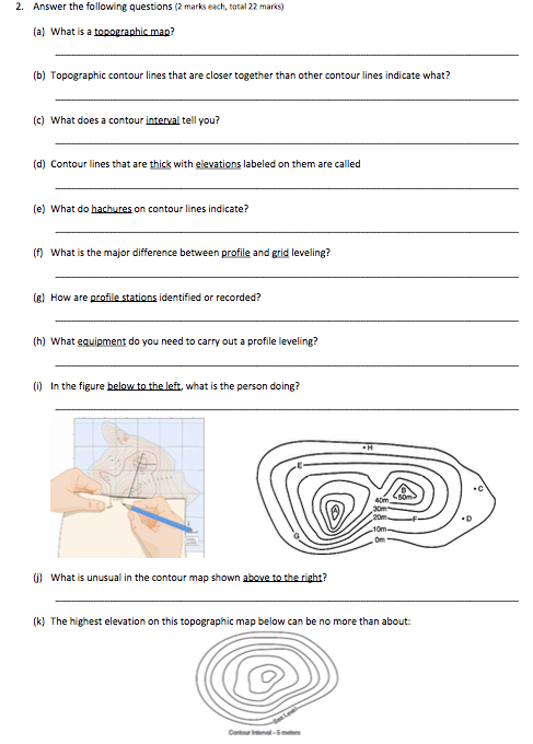 The Highest Elevation On This Topographic Map Can Be No More Than About Solved 2. Answer The Following Questions (2 Marks Each, | Chegg.com