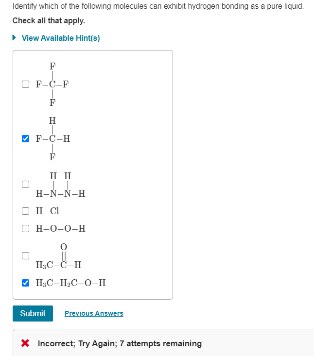 Solved Identify Which Of The Following Molecules Can Exhibit | Chegg.com