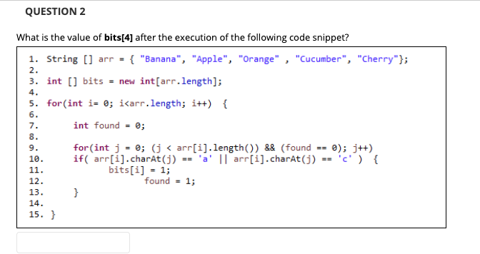 Solved What is the value of bits[4] after the execution of | Chegg.com