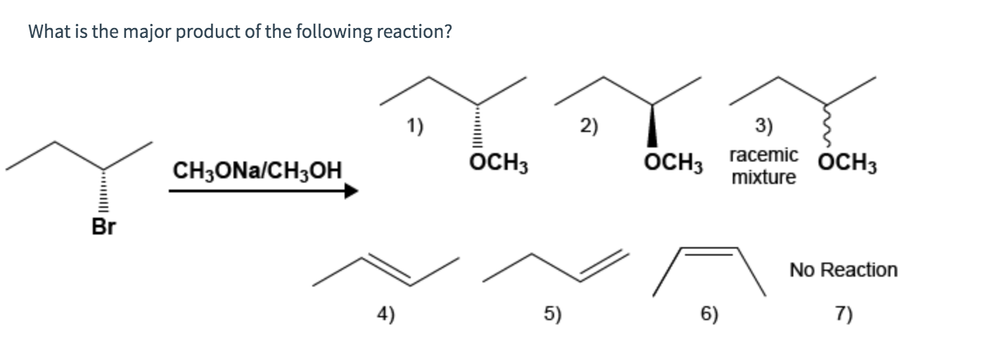 Solved What is the major product of the following reaction? | Chegg.com