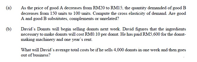 Solved (a) As the price of good A decreases from RM20 to | Chegg.com