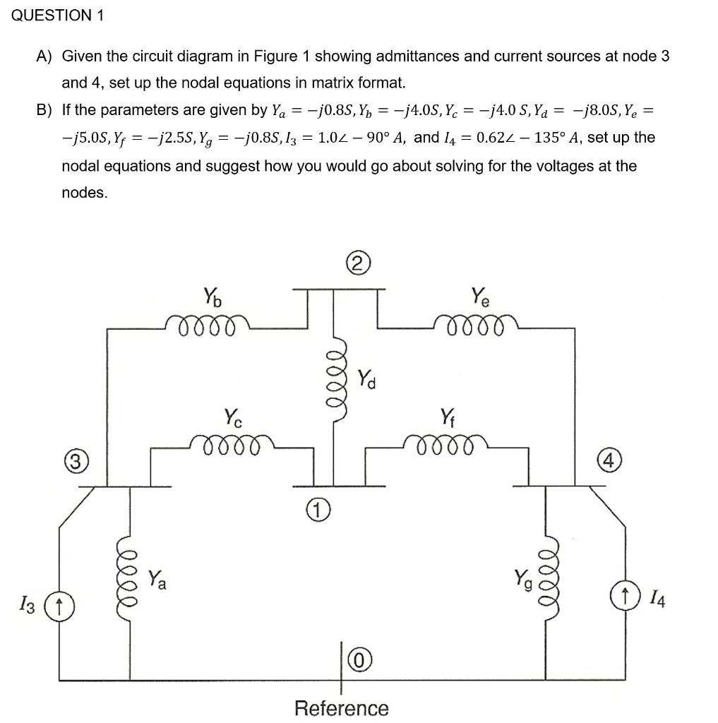 Solved QUESTION 1 A) Given the circuit diagram in Figure 1 | Chegg.com