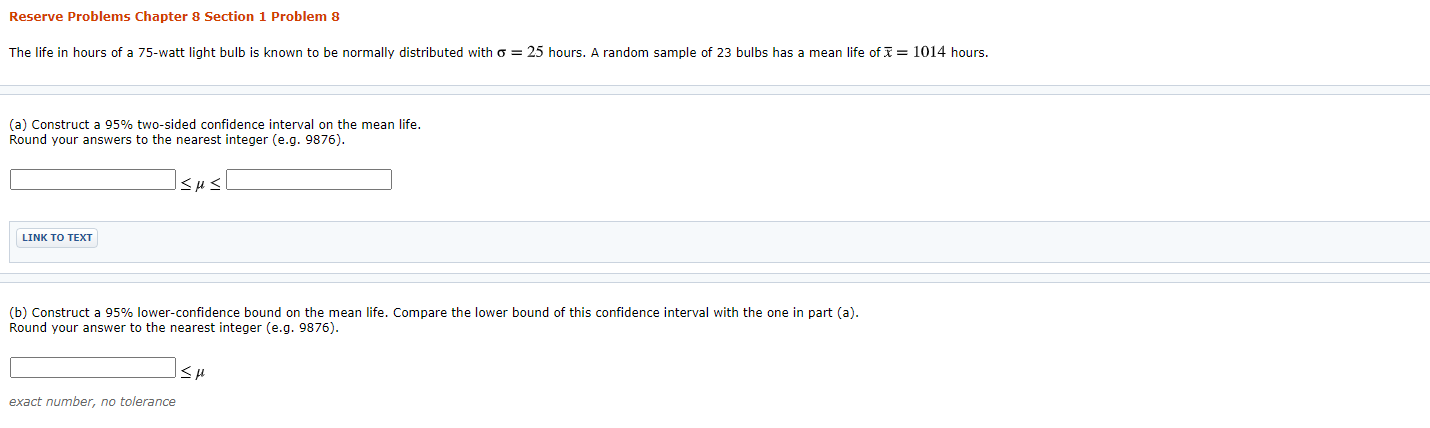 Solved Reserve Problems Chapter 8 Section 1 Problem 8 The | Chegg.com