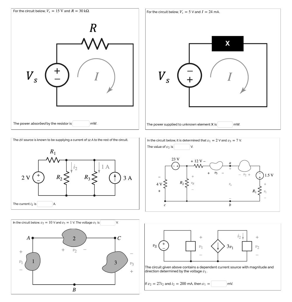 Solved For the circuit below, V, = 15 V and R = 30 k92 For | Chegg.com