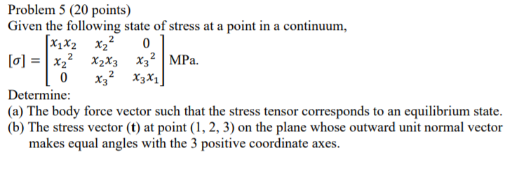 Solved 2 Problem 5 (20 points) Given the following state of | Chegg.com