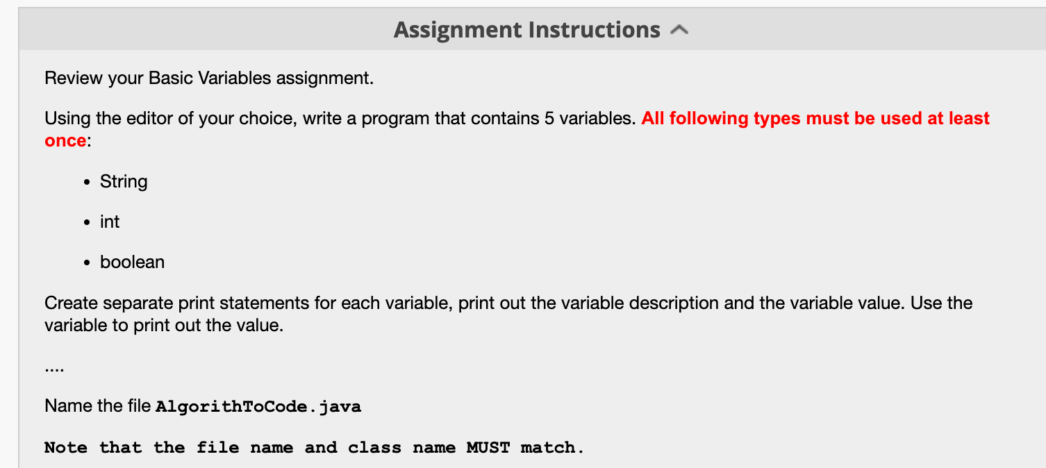 Solved Assignment Instructions - Review your Basic Variables | Chegg.com