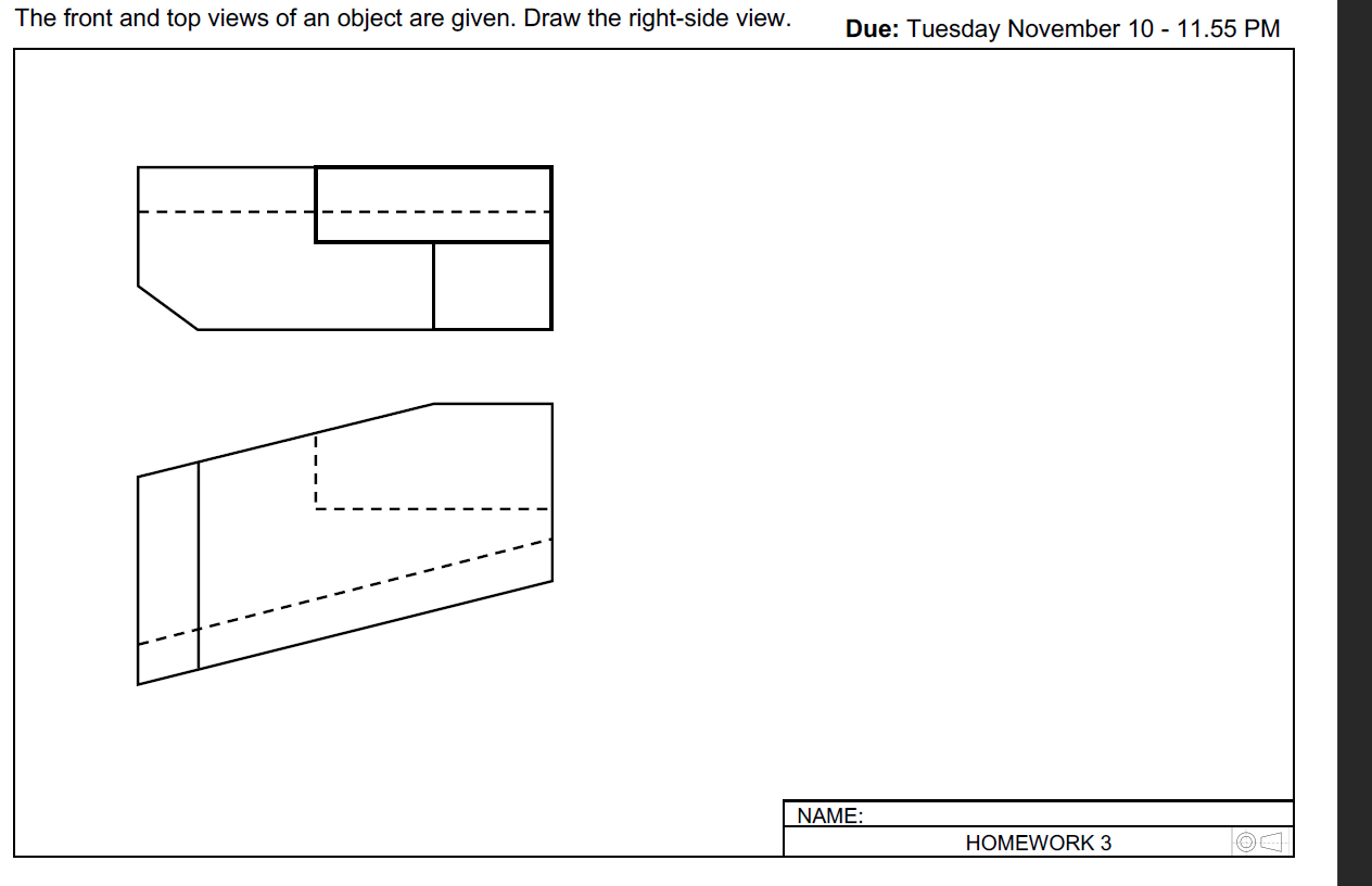 Solved The front and top views of an object are given. Draw | Chegg.com