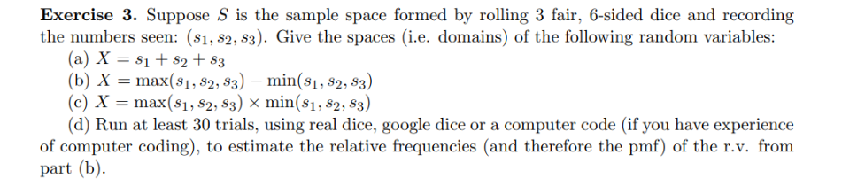 Solved Exercise 3. Suppose S is the sample space formed by | Chegg.com