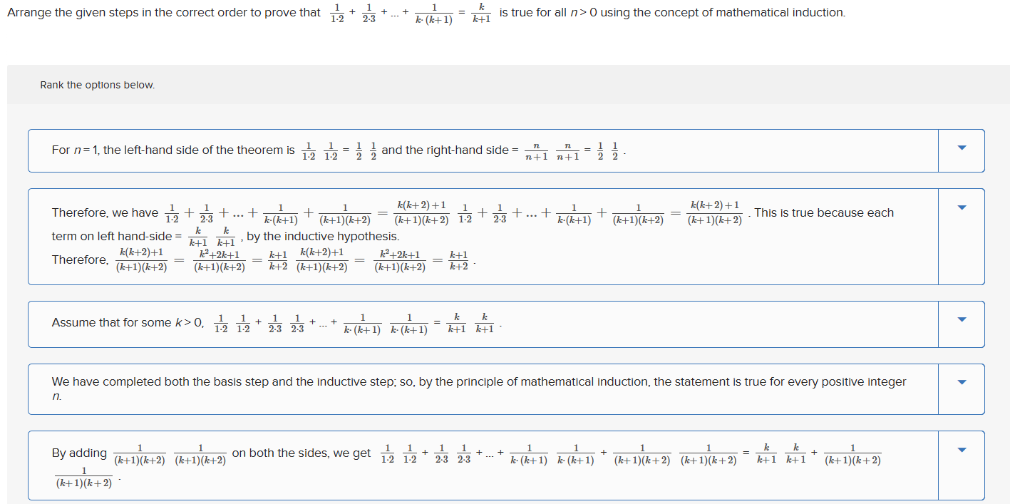 Solved arrange the given steps in the correct order to prove | Chegg.com