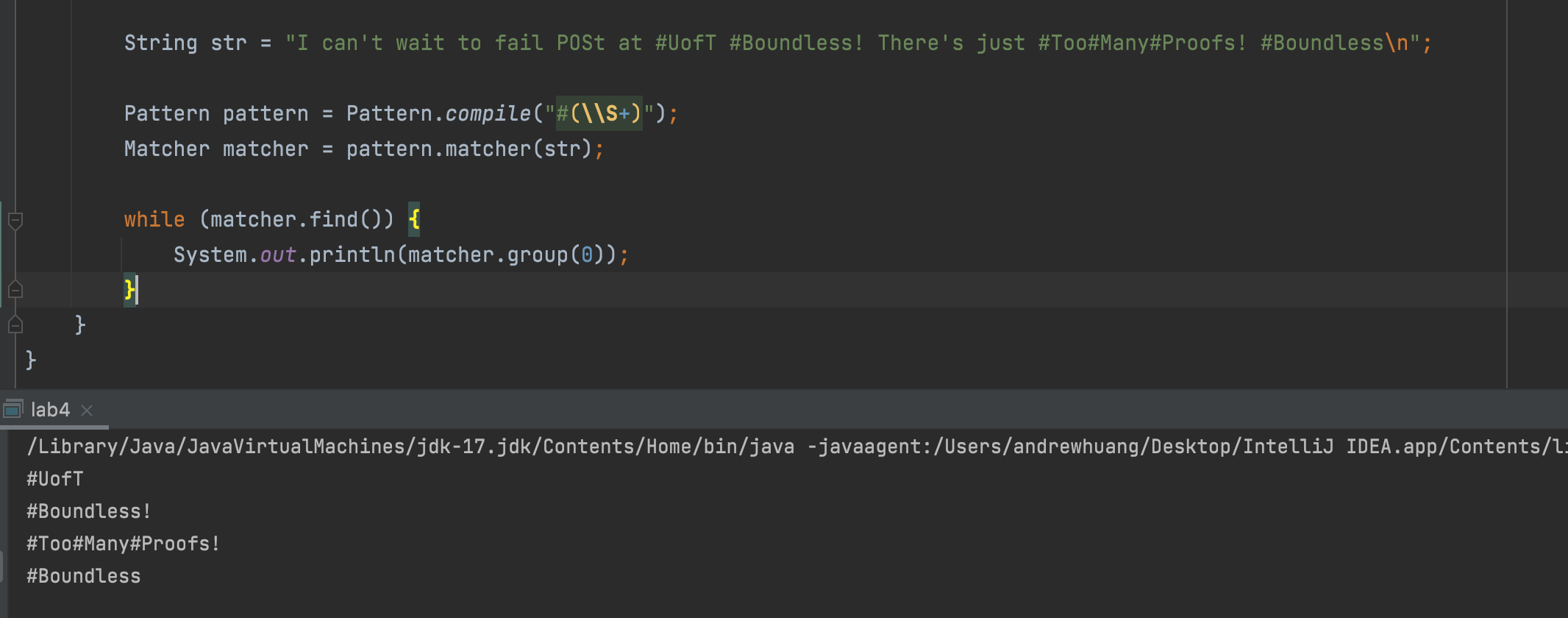 Solved Extract Hashtags from a file using | Chegg.com
