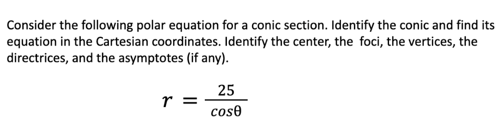 define polar equation of a conic