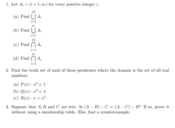 Solved 1 Let A I 1 00 For Every Positive Integer I Chegg Com