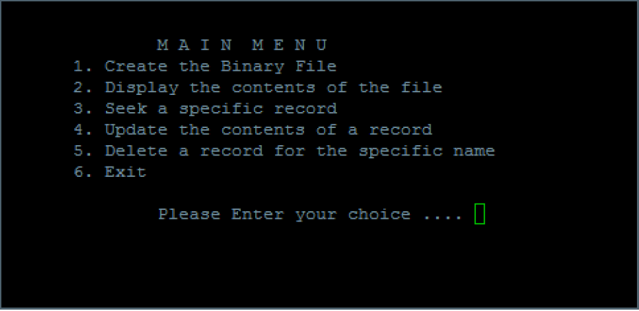 1. Write a menu-driven program to create and manage | Chegg.com