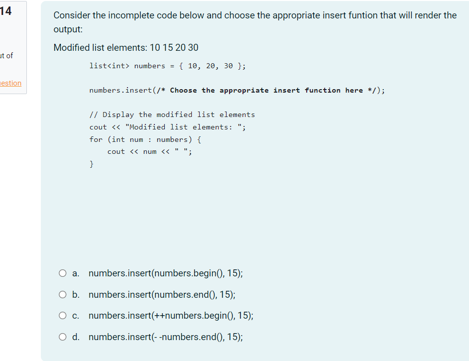 solved-consider-the-incomplete-code-below-and-choose-the-chegg