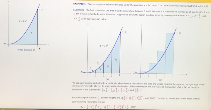 Solved EXAMPLE Use rectangles to estimate the area under the | Chegg.com