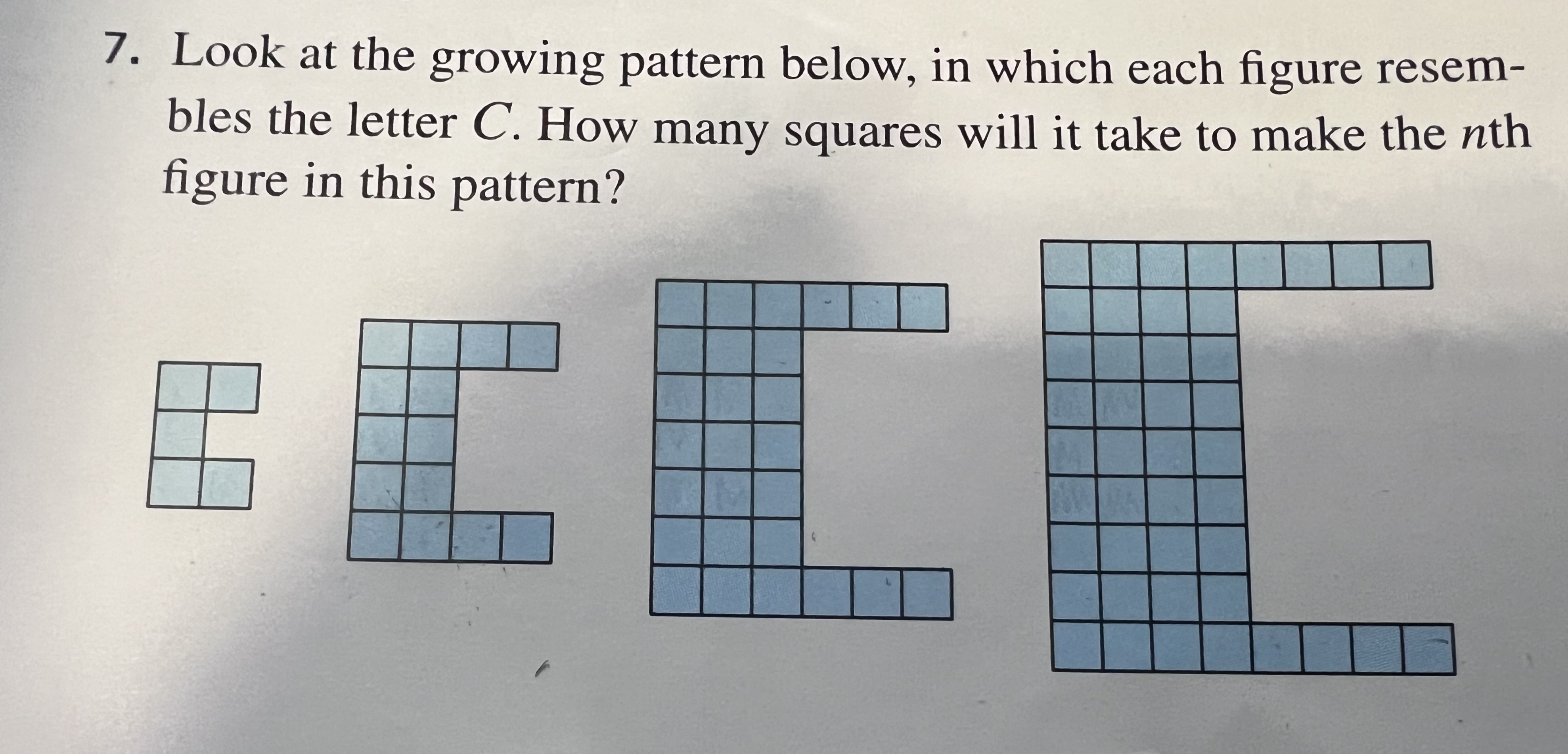Solved Look at the growing pattern below, in which each | Chegg.com