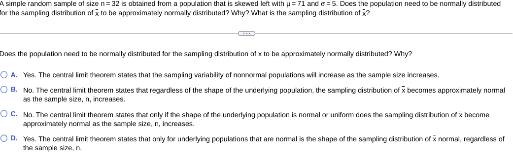 Solved simple random sample of size n=32 is obtained from a | Chegg.com
