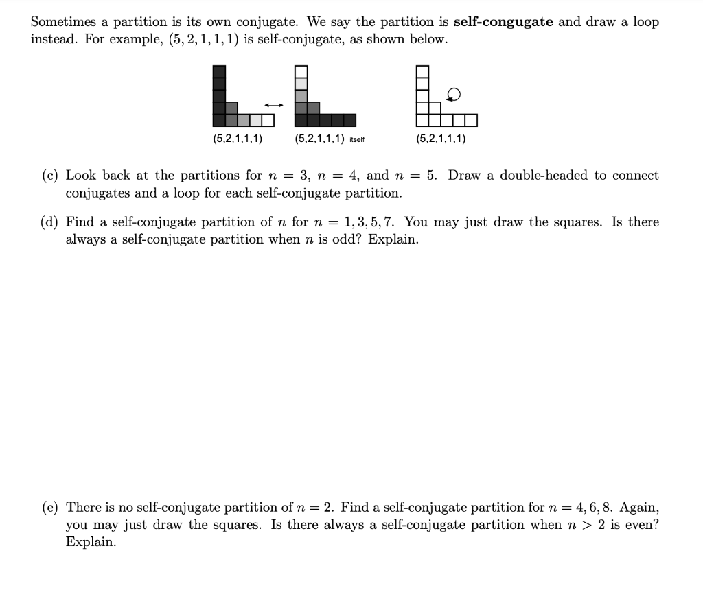 Solved Selfconjugate partitions puzzle Name A partition of