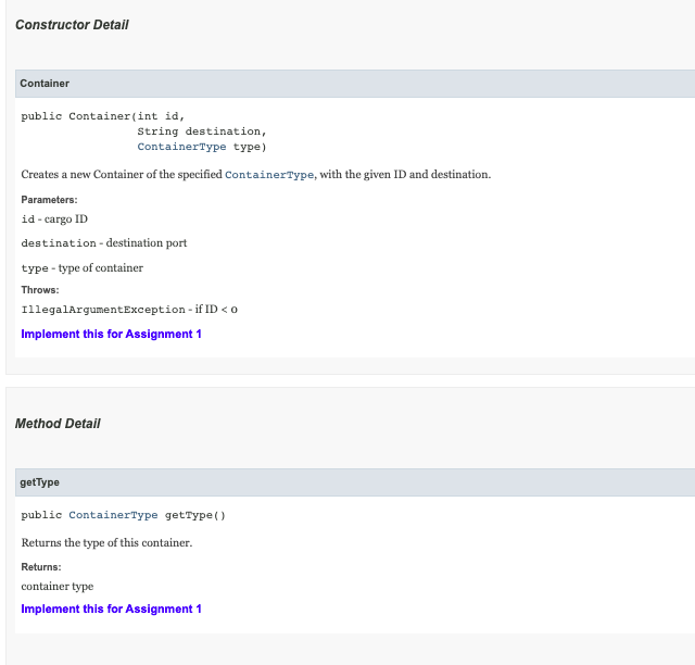 Solved Contains classes representing cargo that is carried | Chegg.com