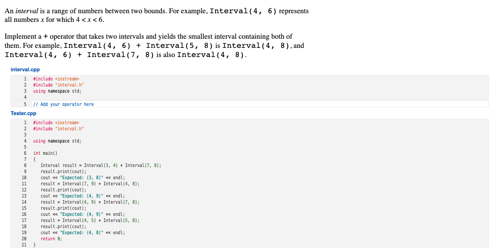 Solved An interval is a range of numbers between two bounds. | Chegg.com