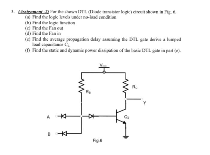 Solved 3. 4ssu nment22 For the shown DTL (Diode transistor