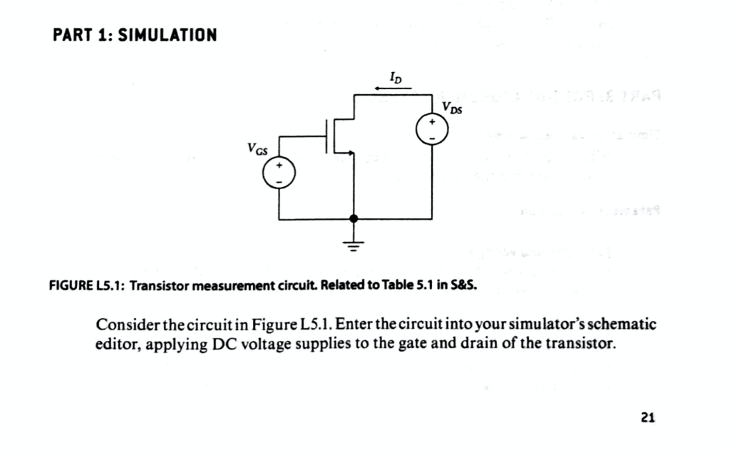 Solved PART 1 SIMULATION Ір Vos VGS FIGURE L5.1 Transistor