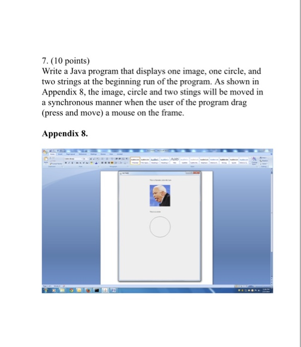 Solved 7. (10 points) Write a Java program that displays one | Chegg.com