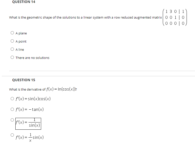 Solved QUESTION 14 130 1 What is the geometric shape of the | Chegg.com