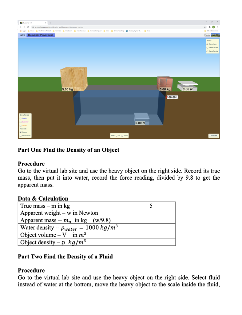 Solved 2. Concept Questions a. In the lost buoyancy method