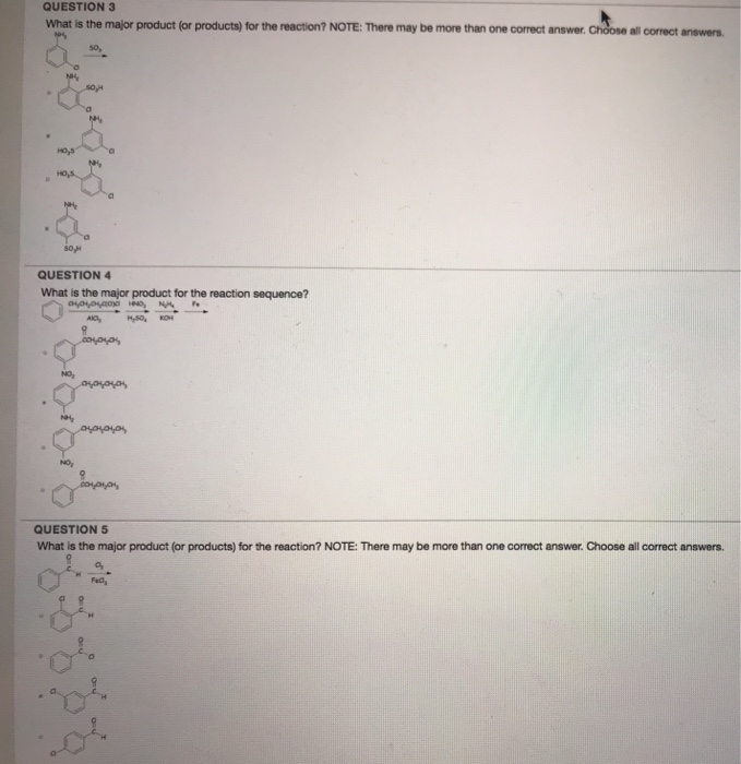 Solved QUESTION 3 What is the major product (or products) | Chegg.com